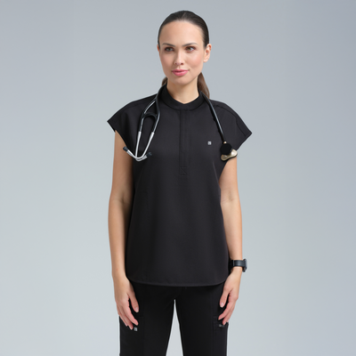 The Oversized Women's Black Scrub Set