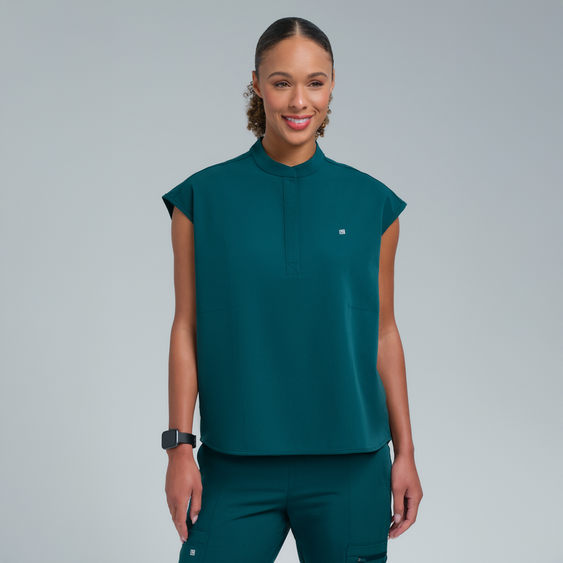Alexandra Oversized Three Pocket Scrub Top Legion Blue