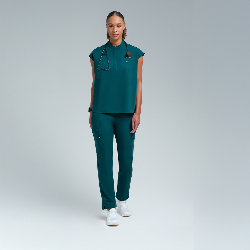 Alexandra Oversized Three Pocket Scrub Top Legion Blue