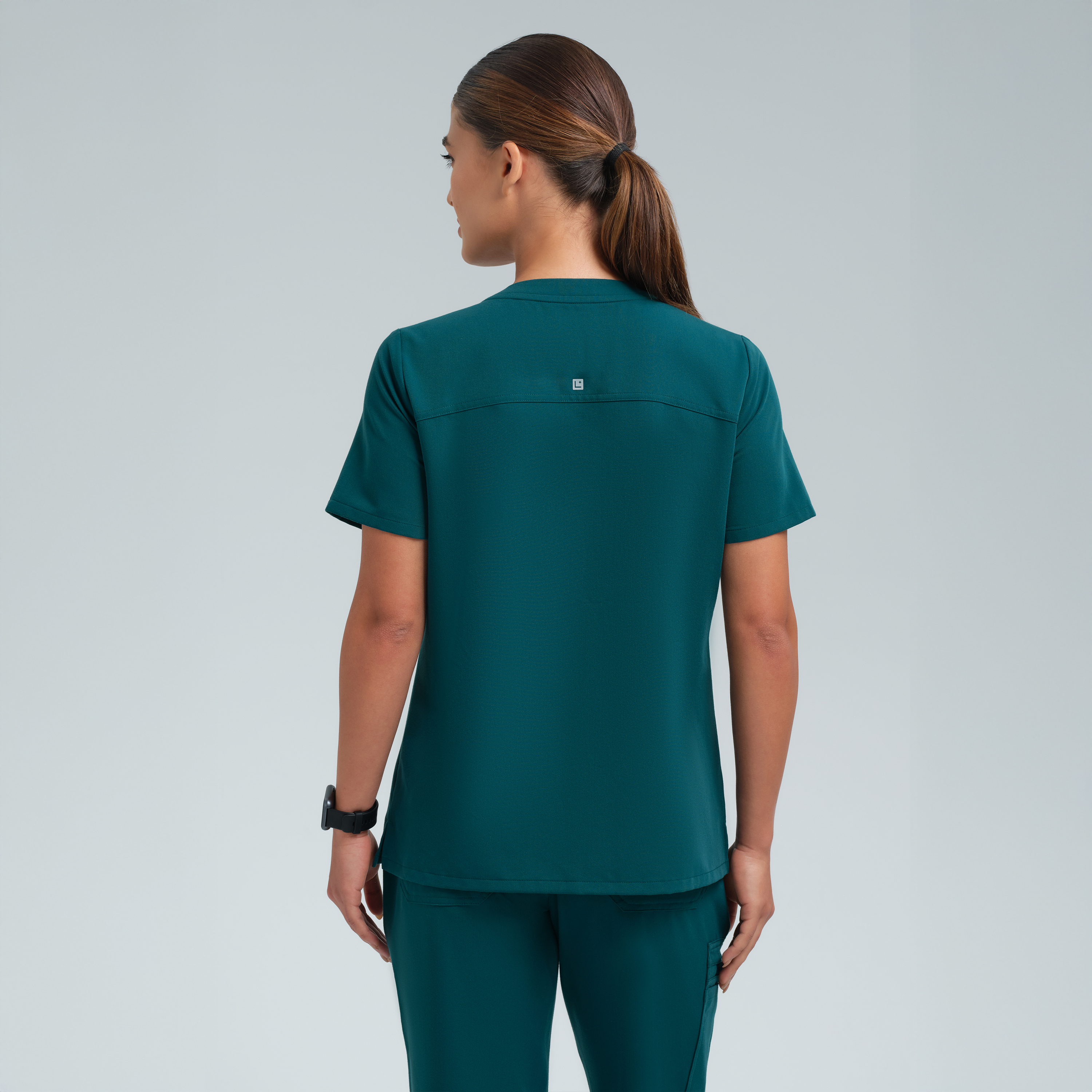 Athena Three Pocket Scrub Top Legion Blue
