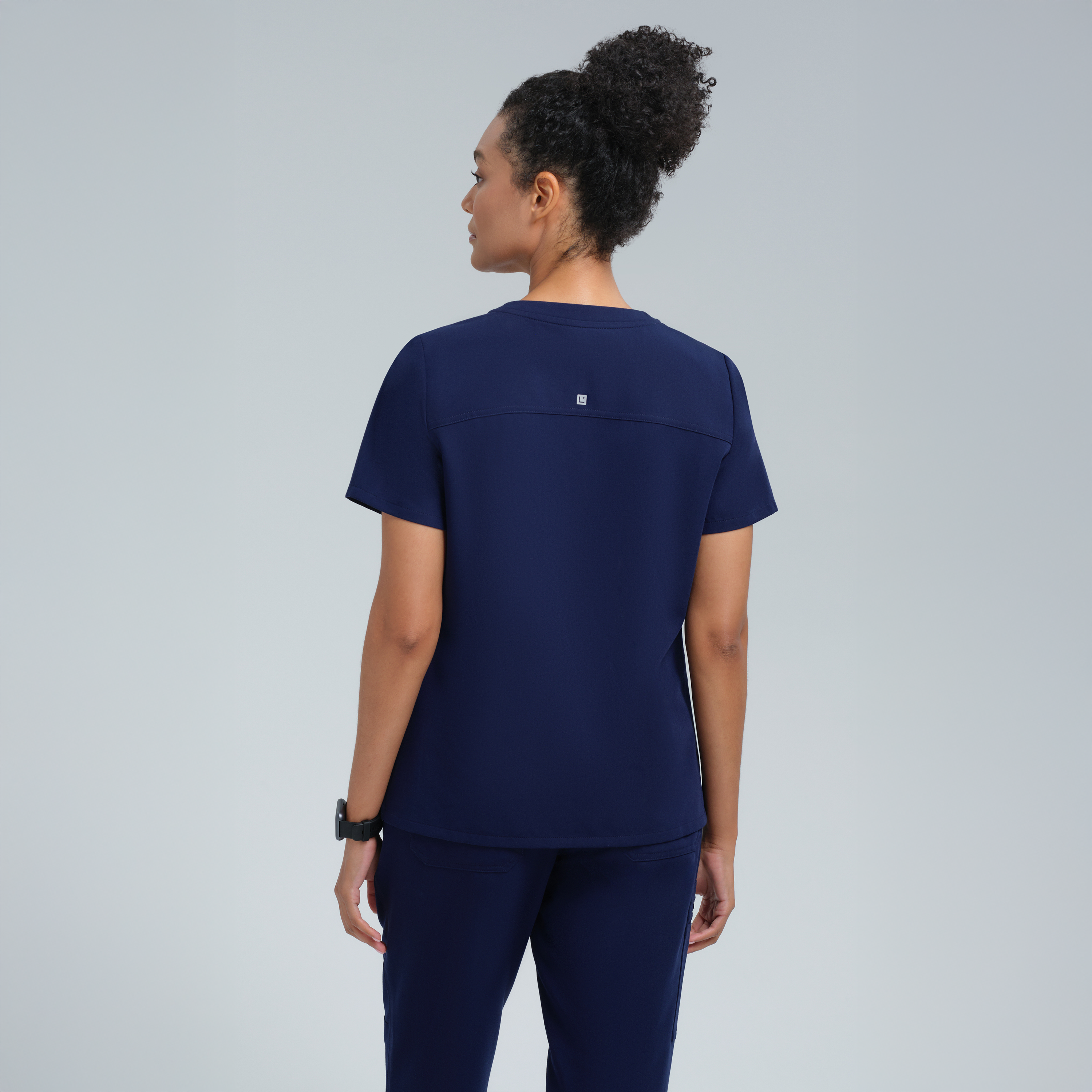 Athena Three Pocket Scrub Top Navy