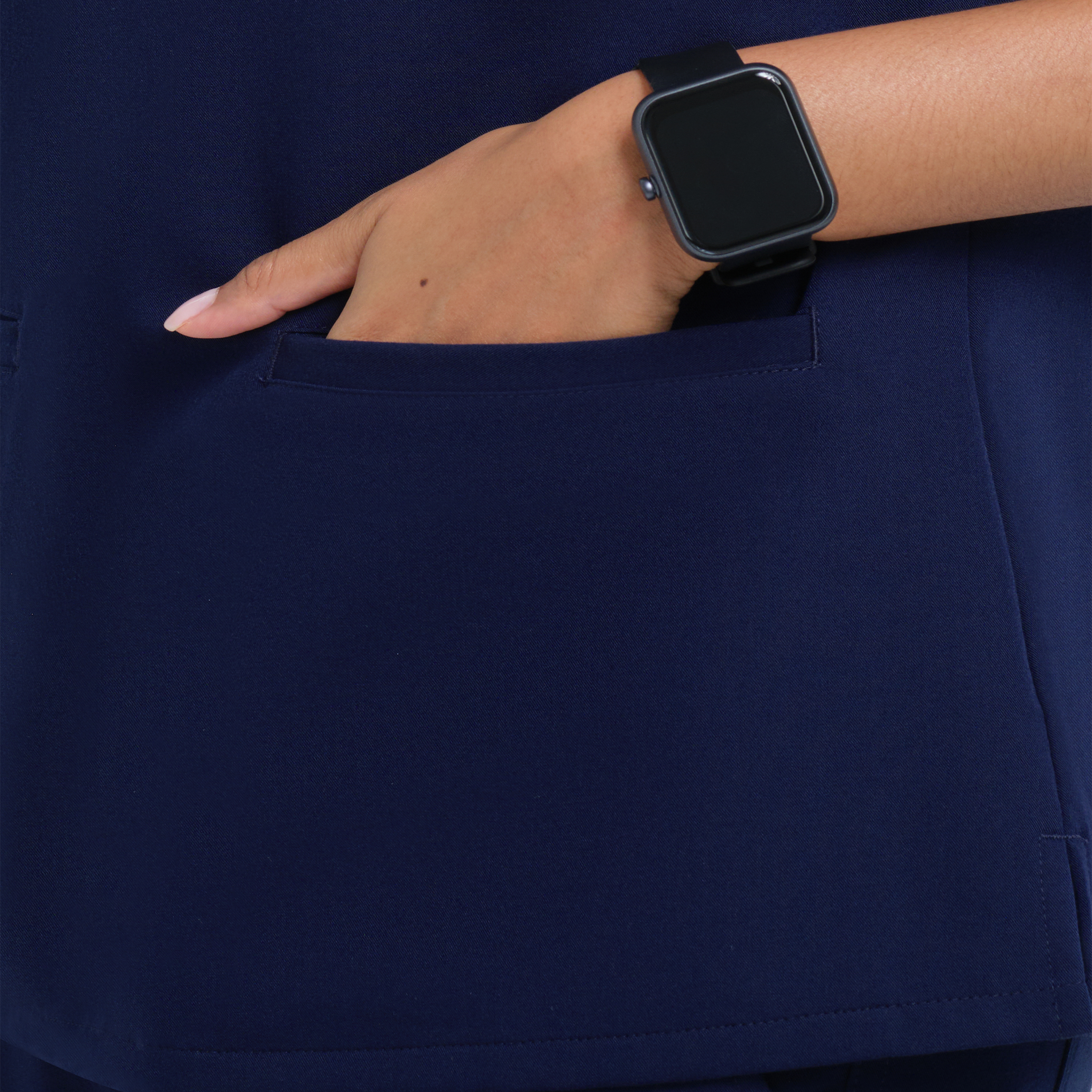 Athena Three Pocket Scrub Top Navy