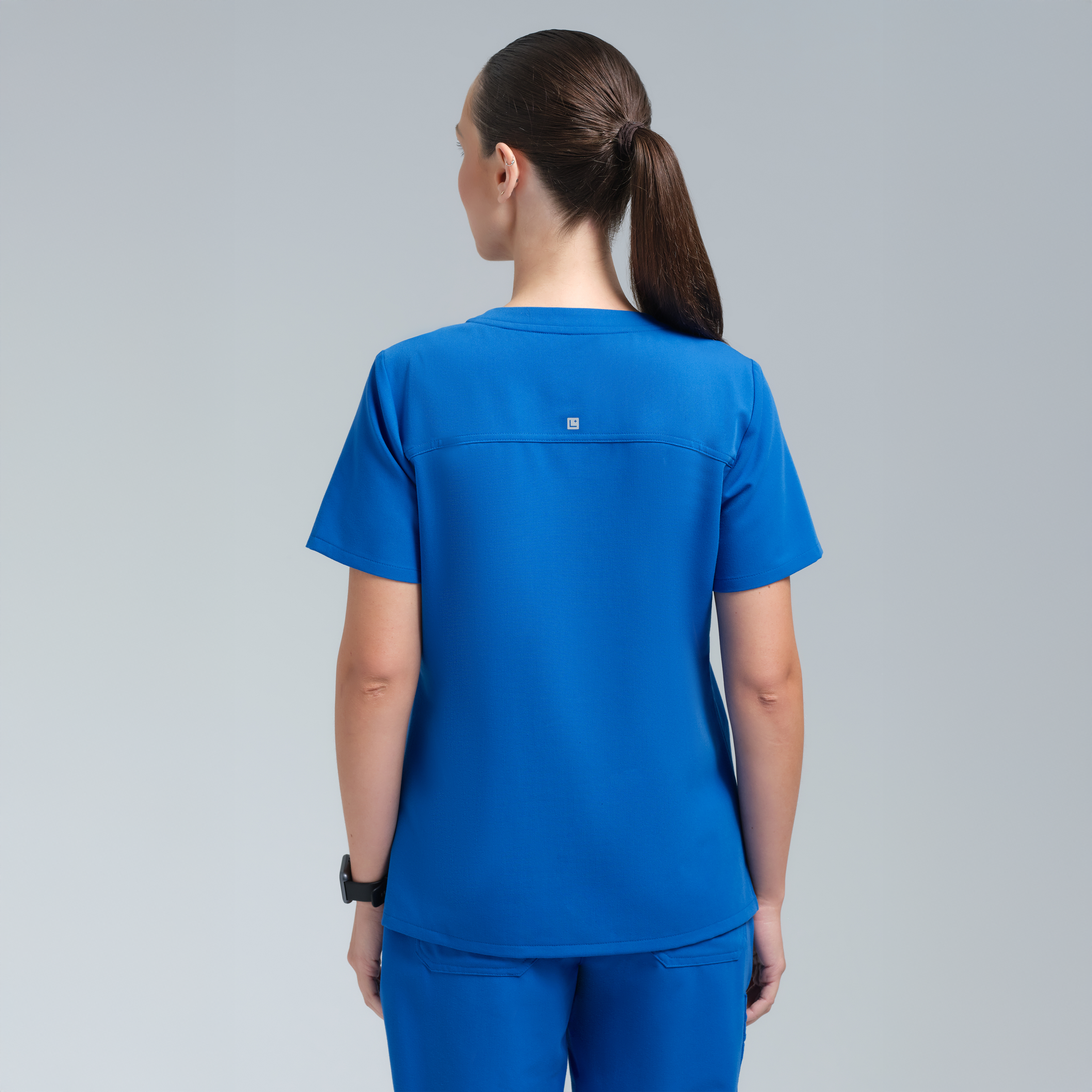 Athena Three Pocket Scrub Top Royal Blue