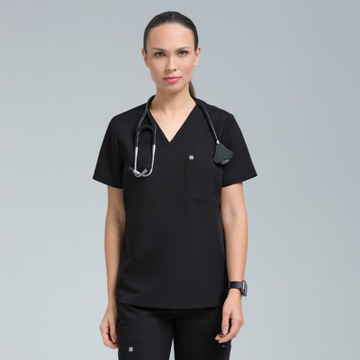 The Pro Women's Fitted Black Scrub Set