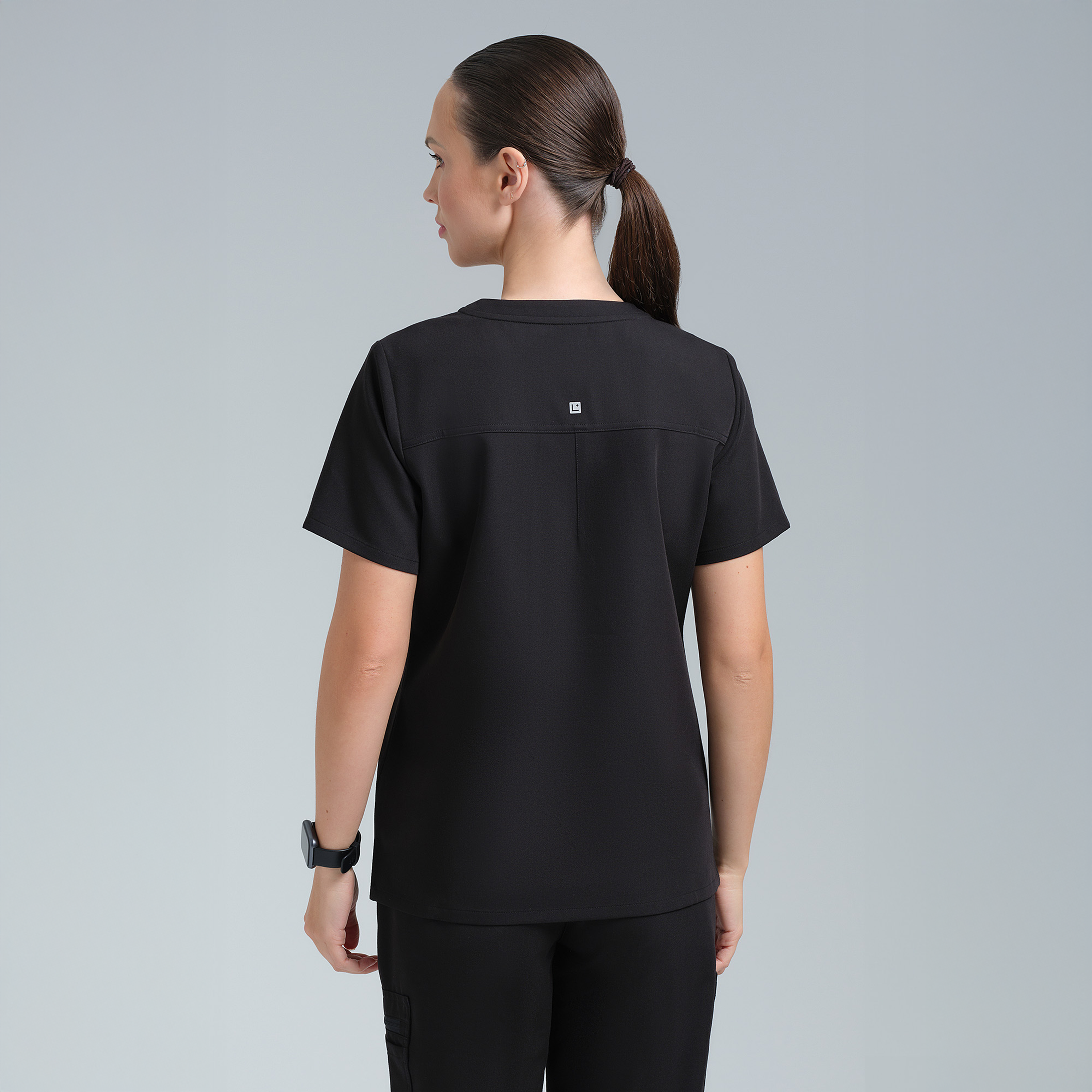 Calypso One Pocket Scrub Top Black