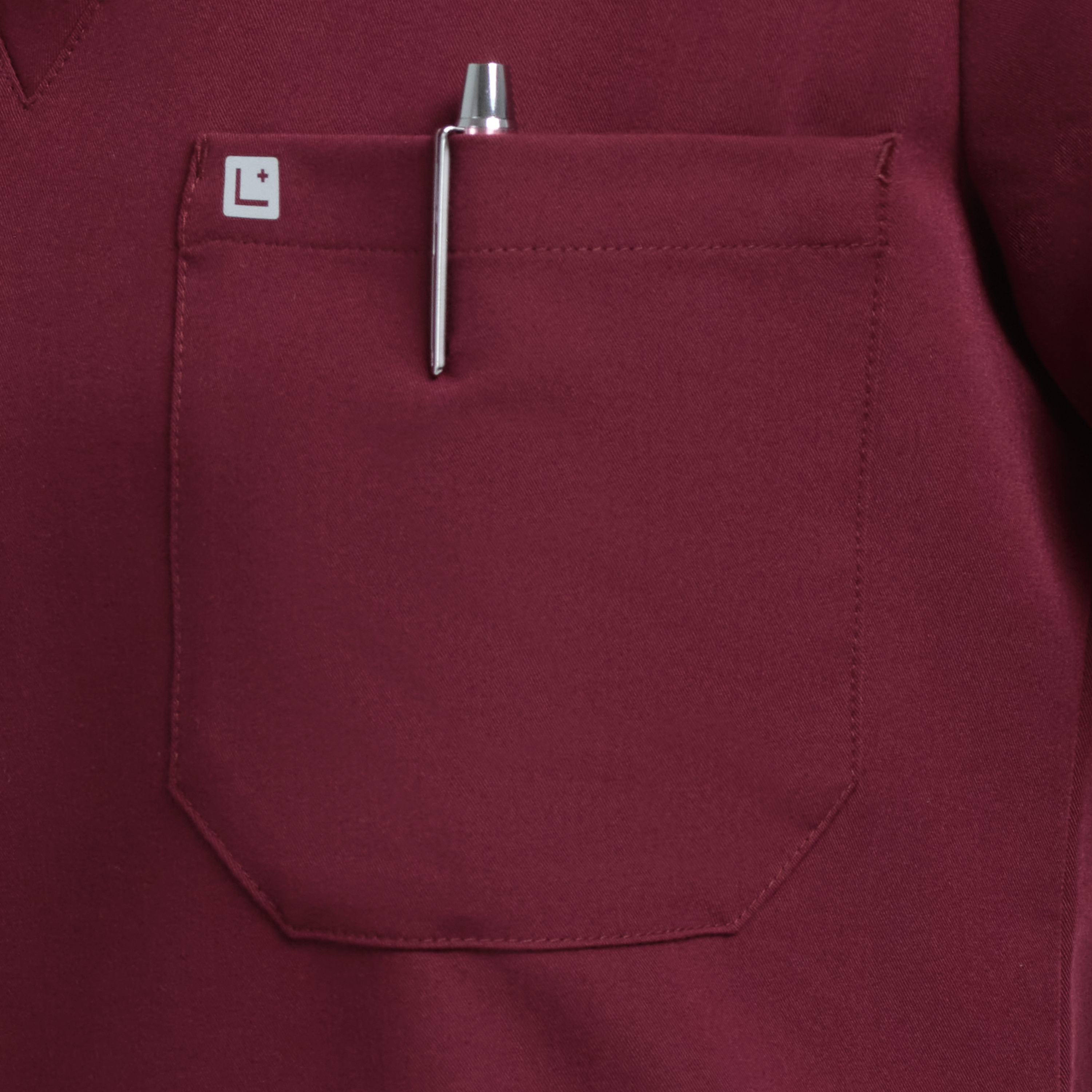 Calypso One Pocket Scrub Top Burgundy