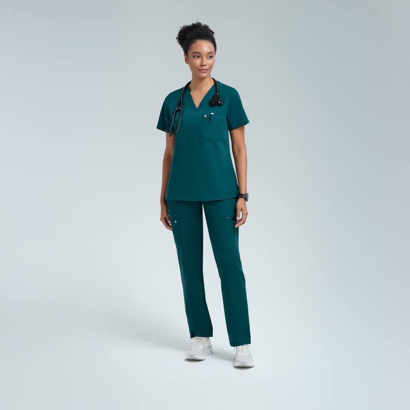 Calypso One Pocket Scrub Top Legion Blue