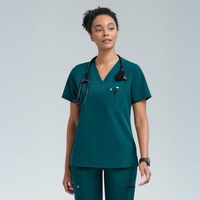 The Pro Women's Fitted Legion Blue Scrub Set