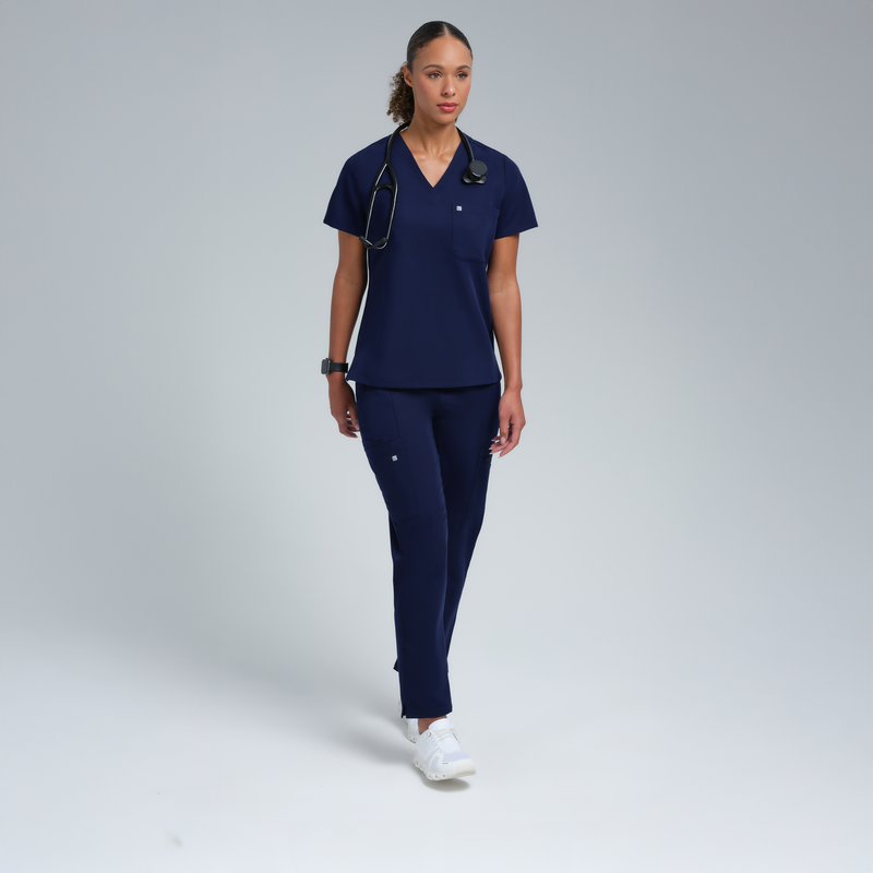 Calypso One Pocket Scrub Top Navy