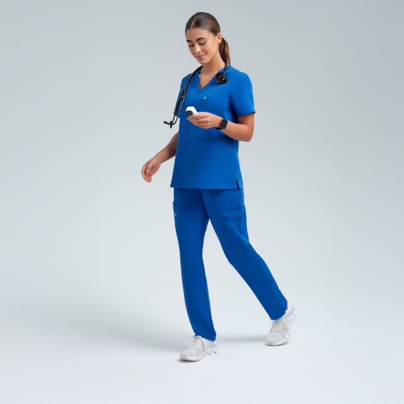 Calypso One Pocket Scrub Top Royal Blue
