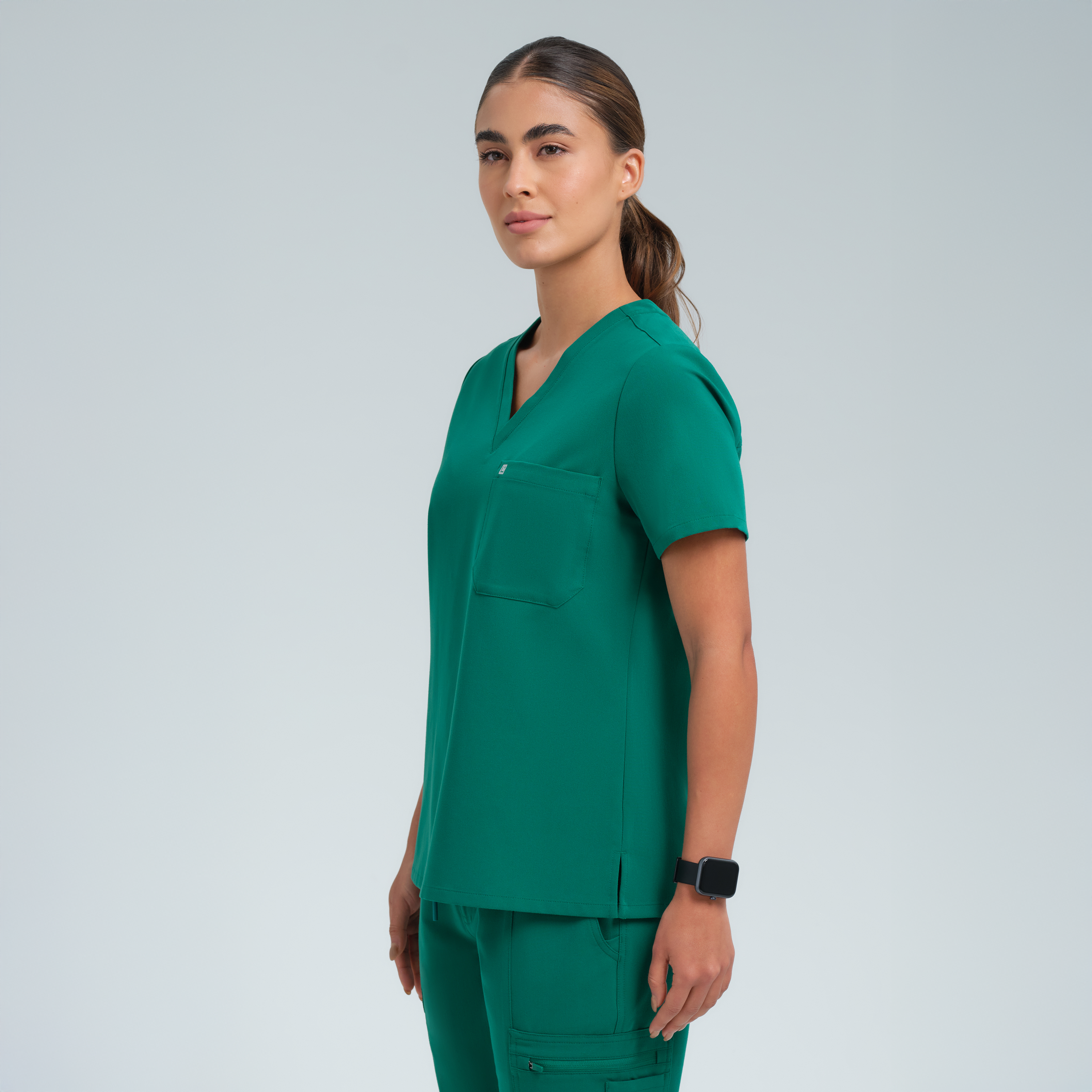 Calypso One Pocket Scrub Top Alpine Green