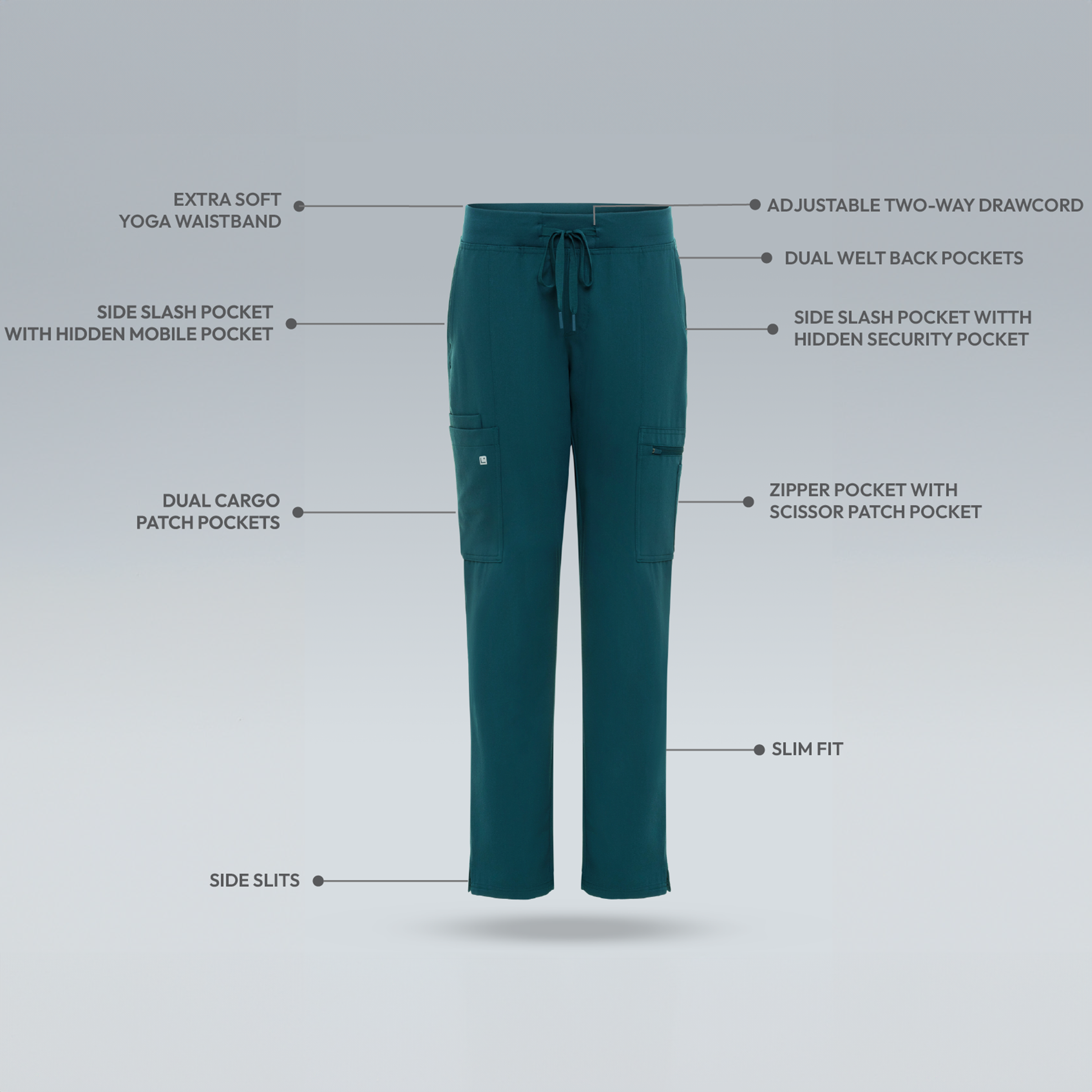 Gaya 10 pocket scrub pants legion blue