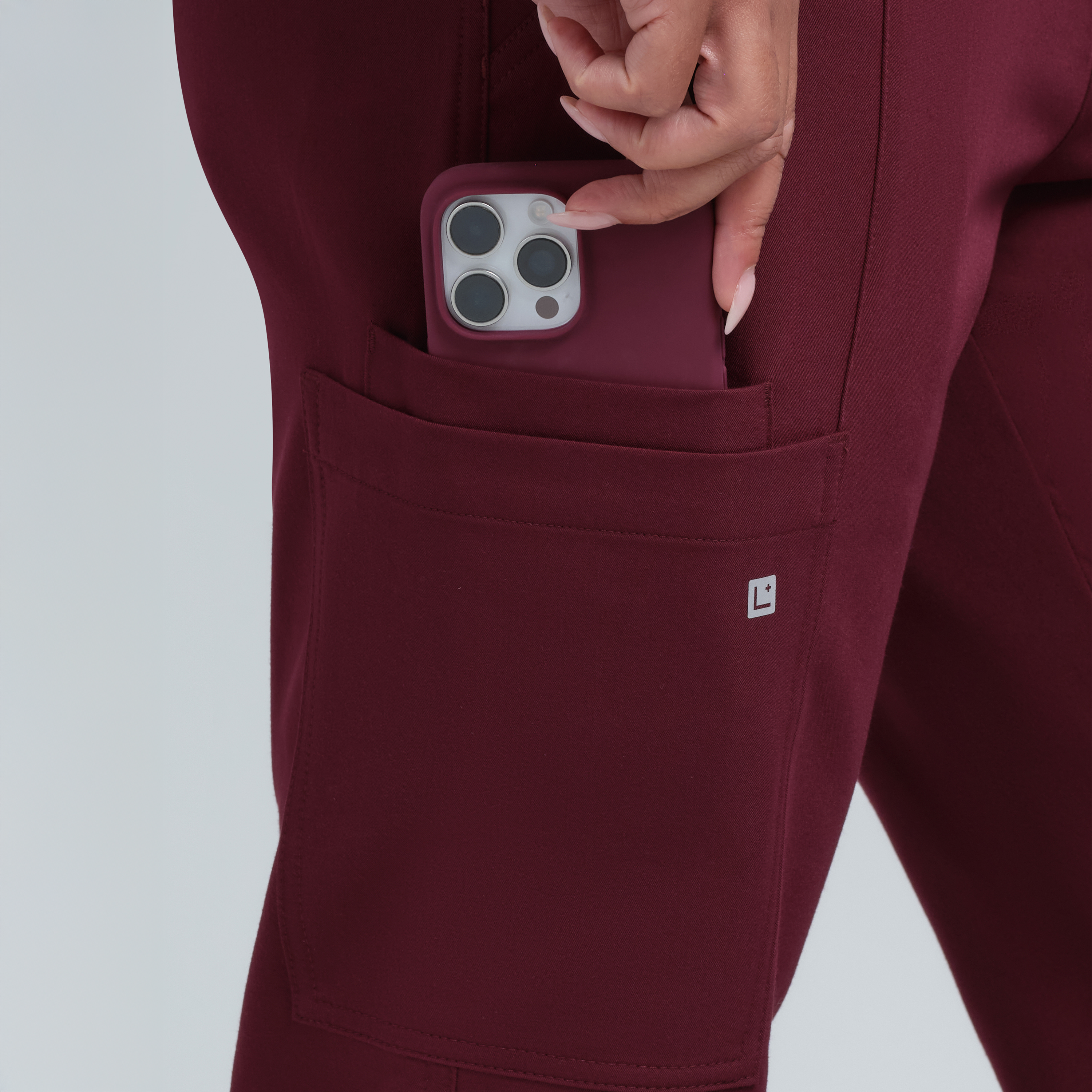 Gaya Skinny Ten Pocket Scrub Pant Burgundy