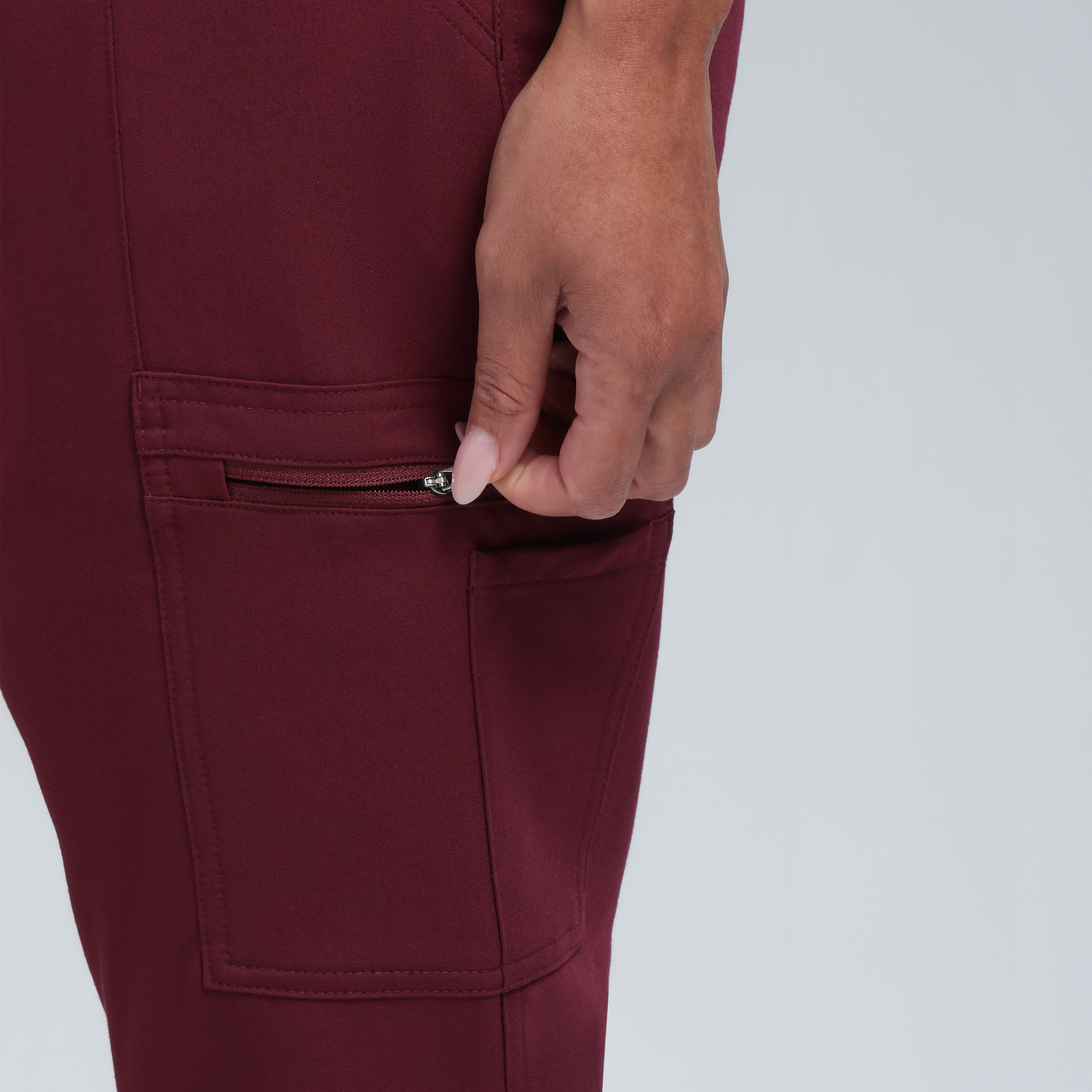 Gaya Skinny Ten Pocket Scrub Pant Burgundy