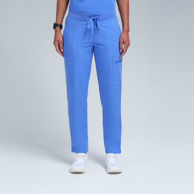 The Pro Women's Fitted Ceil Blue Scrub Set