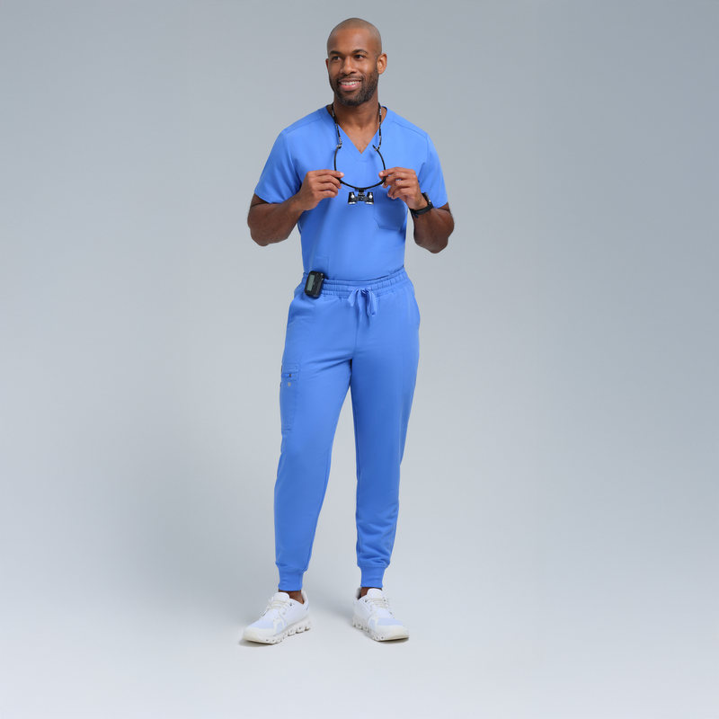 Kronos Men's Eight-Pocket Jogger Pant Ceil Blue