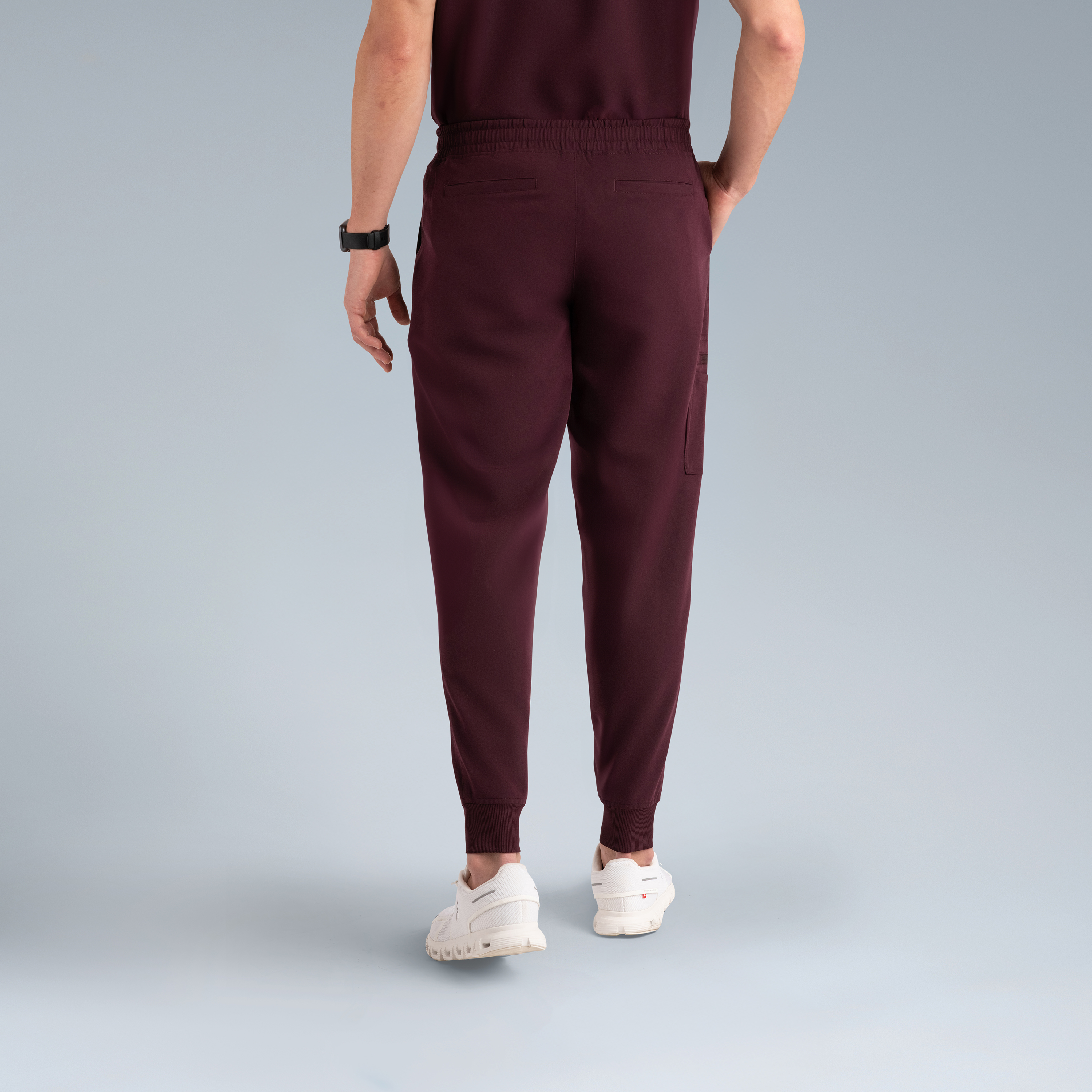 Kronos Mens Jogger Scrub Pants Plum Noir