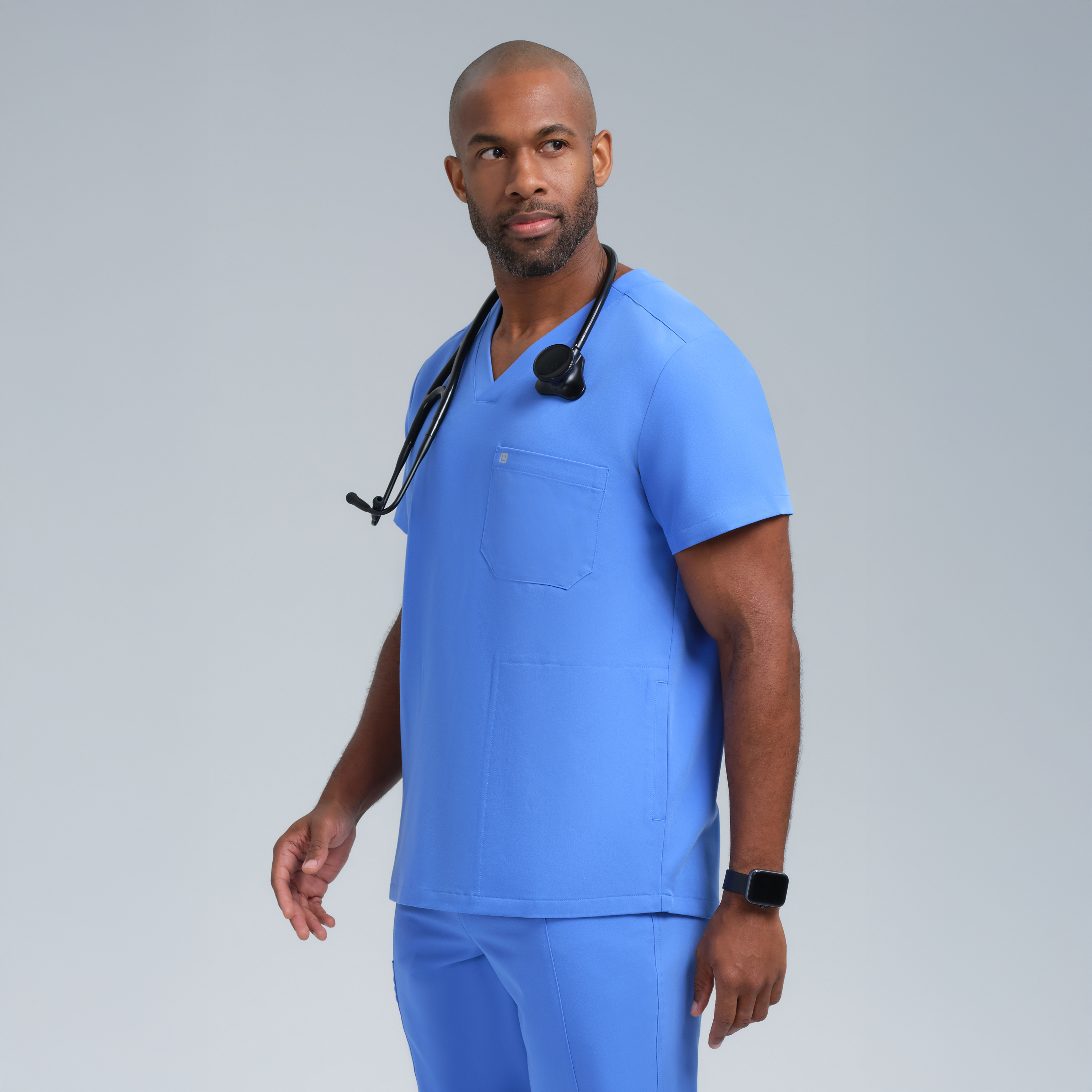 Neo Men’s Three Pocket Scrub Top Ceil Blue