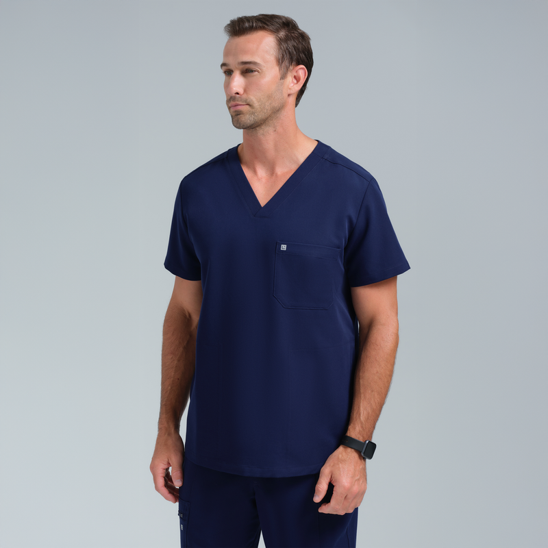 Neo Men’s Three Pocket Scrub Top Navy