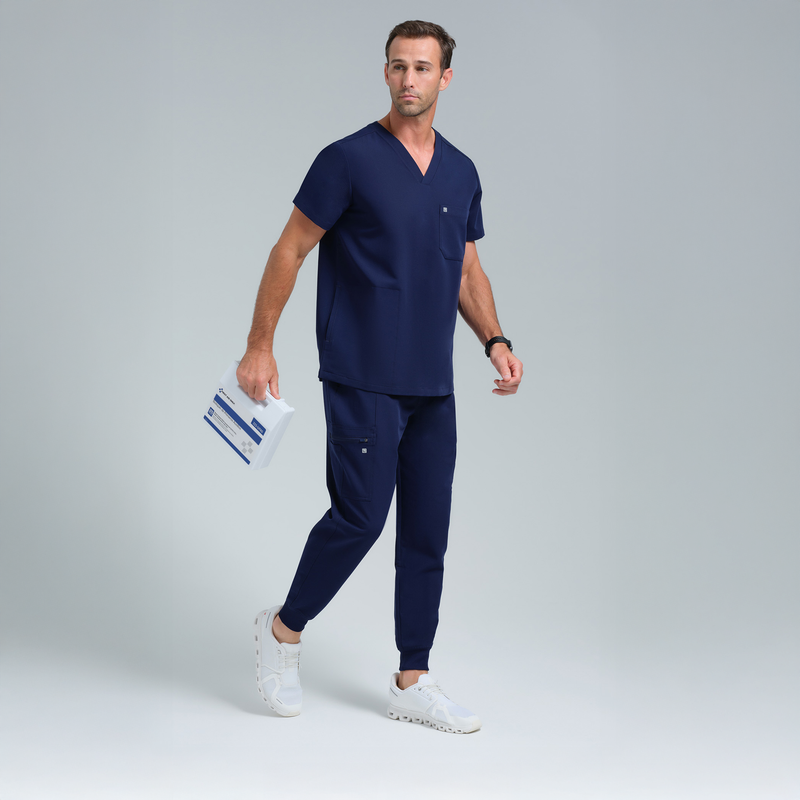 Neo Men’s Three Pocket Scrub Top Navy