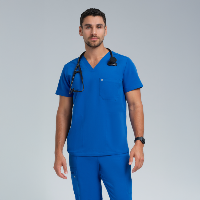 Neo Men’s Three Pocket Scrub Top Royal blue