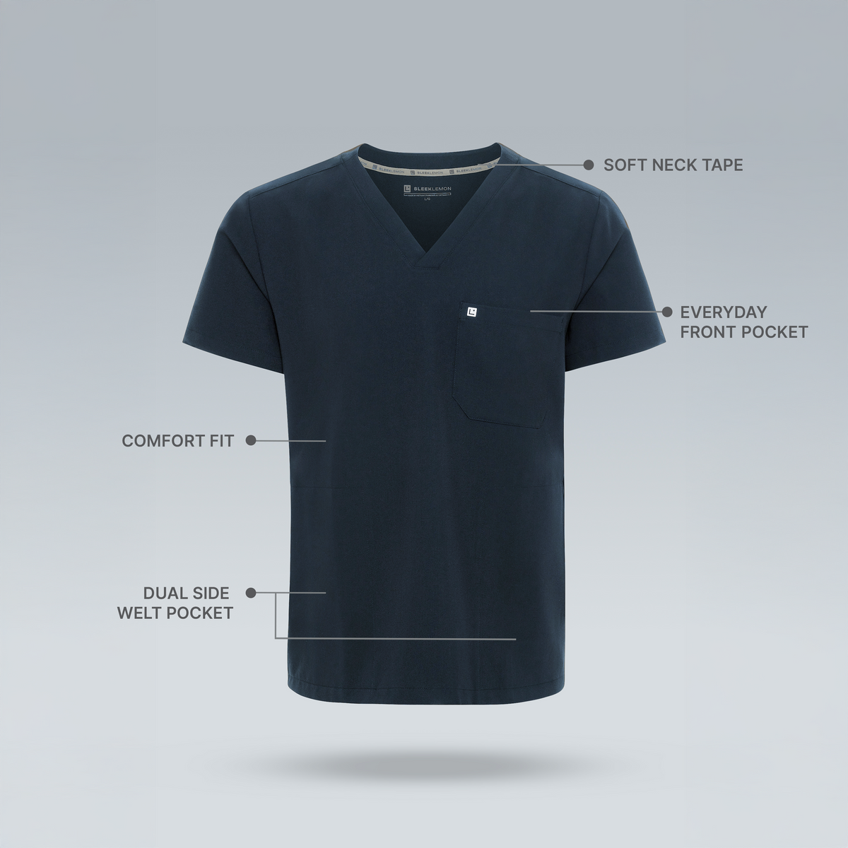 Neo Men's Scrub Top Storm Gray