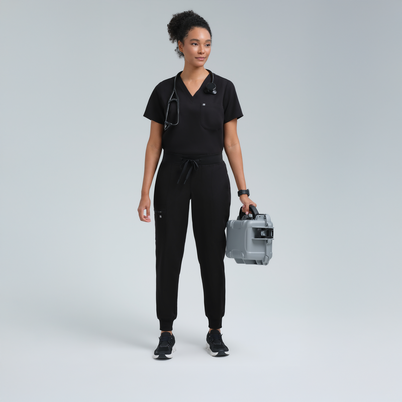 Selena Eight-Pocket Jogger Pants Black