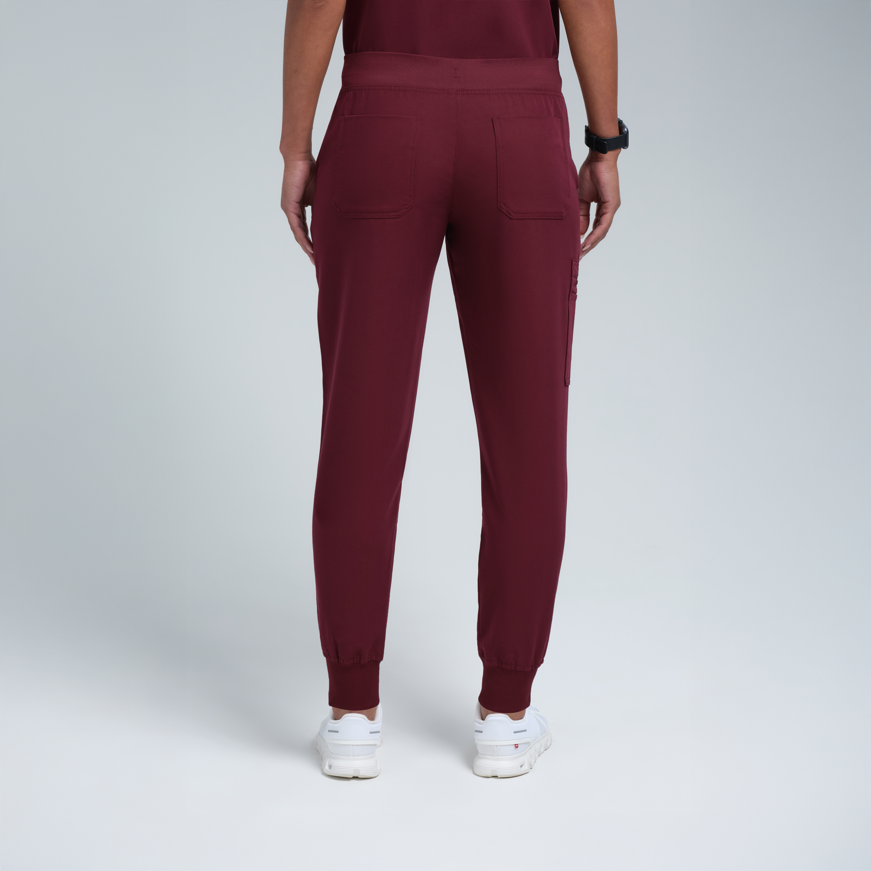 Selena Eight-Pocket Jogger Pants Burgundy