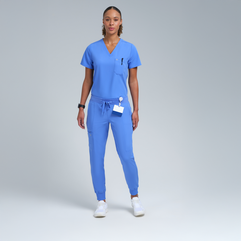 Selena Eight-Pocket Jogger Pants Ceil Blue