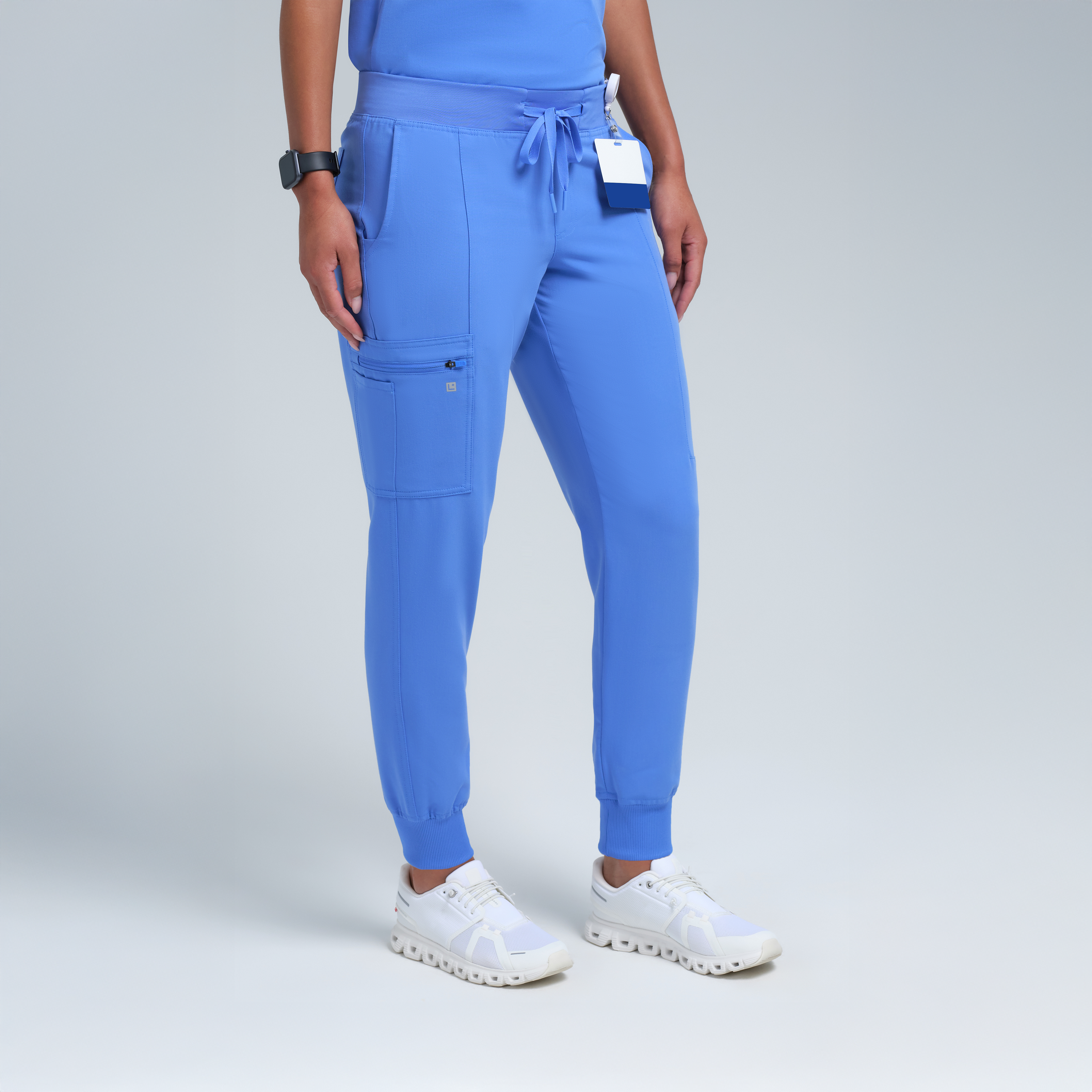 Selena Eight-Pocket Jogger Pants Ceil Blue