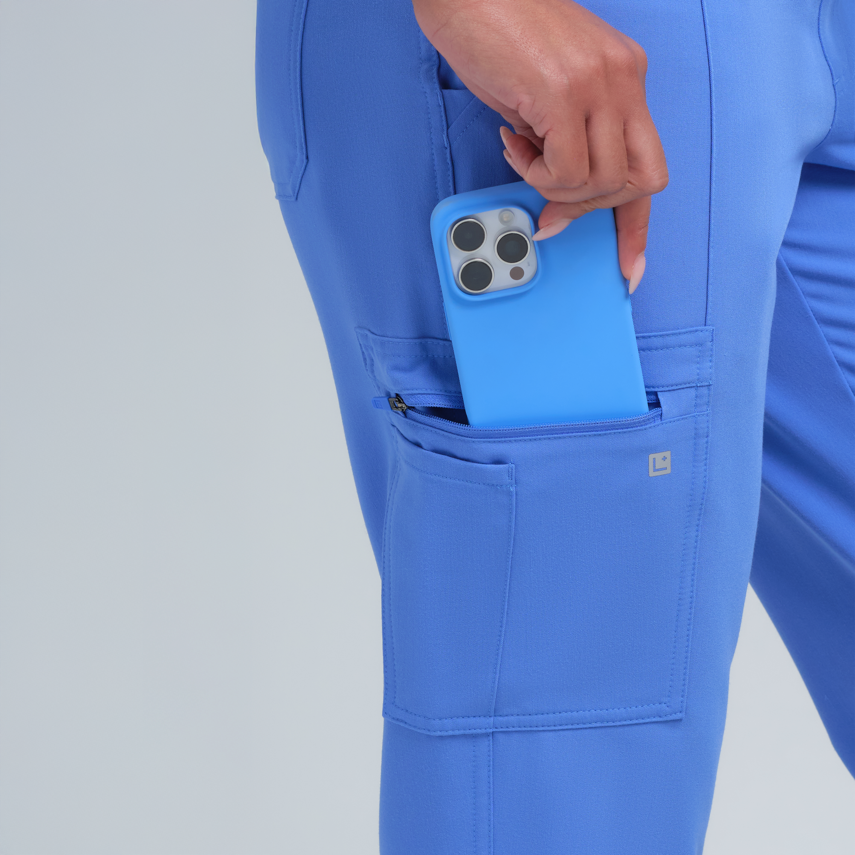 Selena Eight-Pocket Jogger Pants Ceil Blue