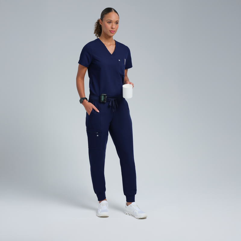 Selena Eight-Pocket Jogger Pants Navy