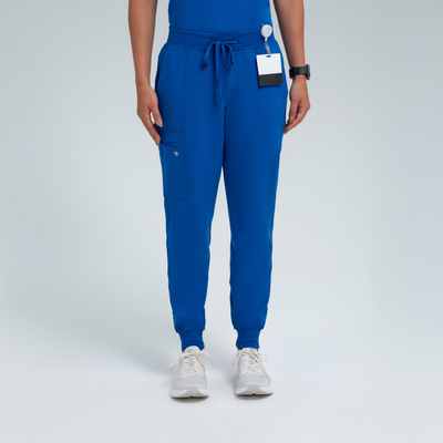 The Active Women's Stretch Jogger Royal Blue Scrub Set