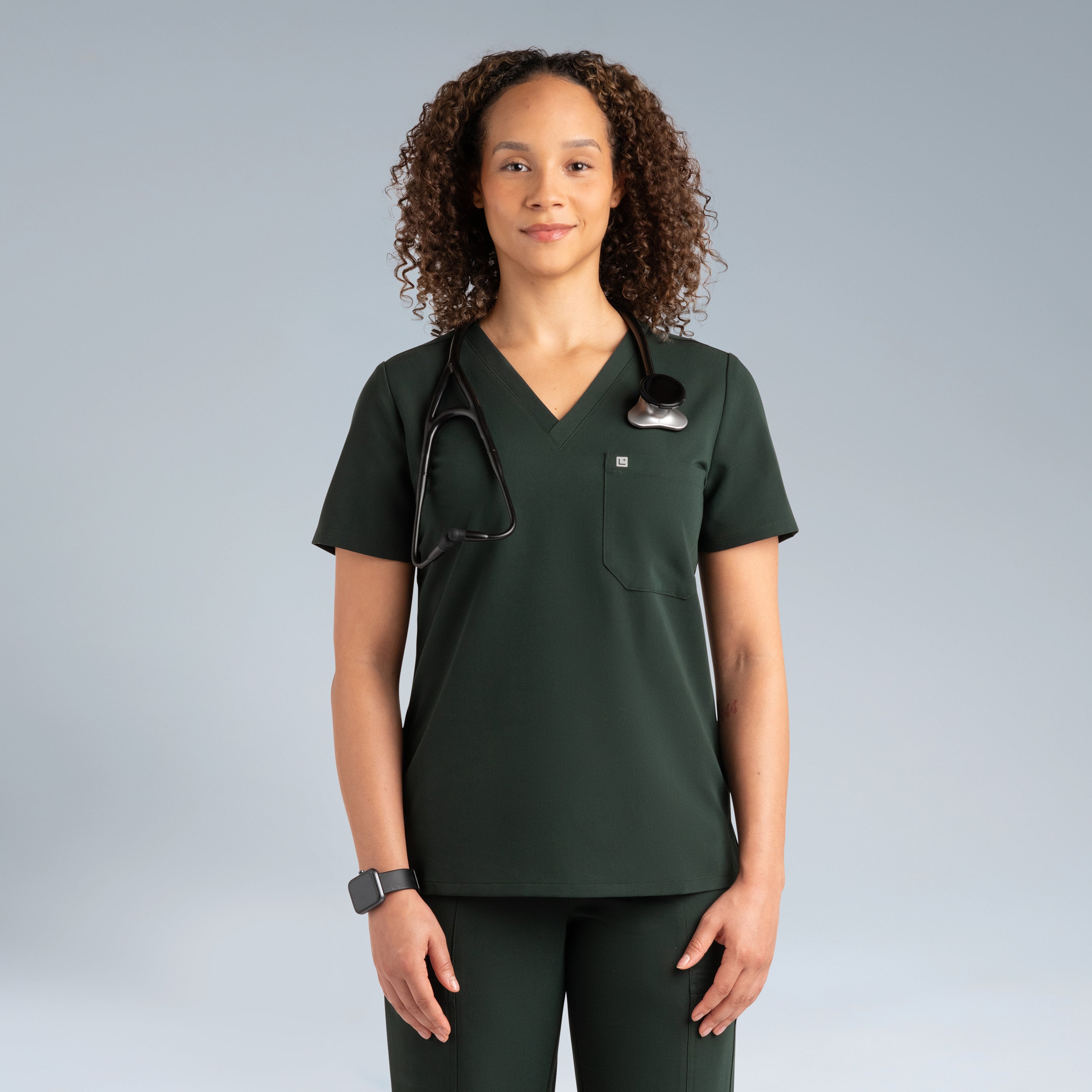 Calypso Womens Scrub Top Deep Forest Green