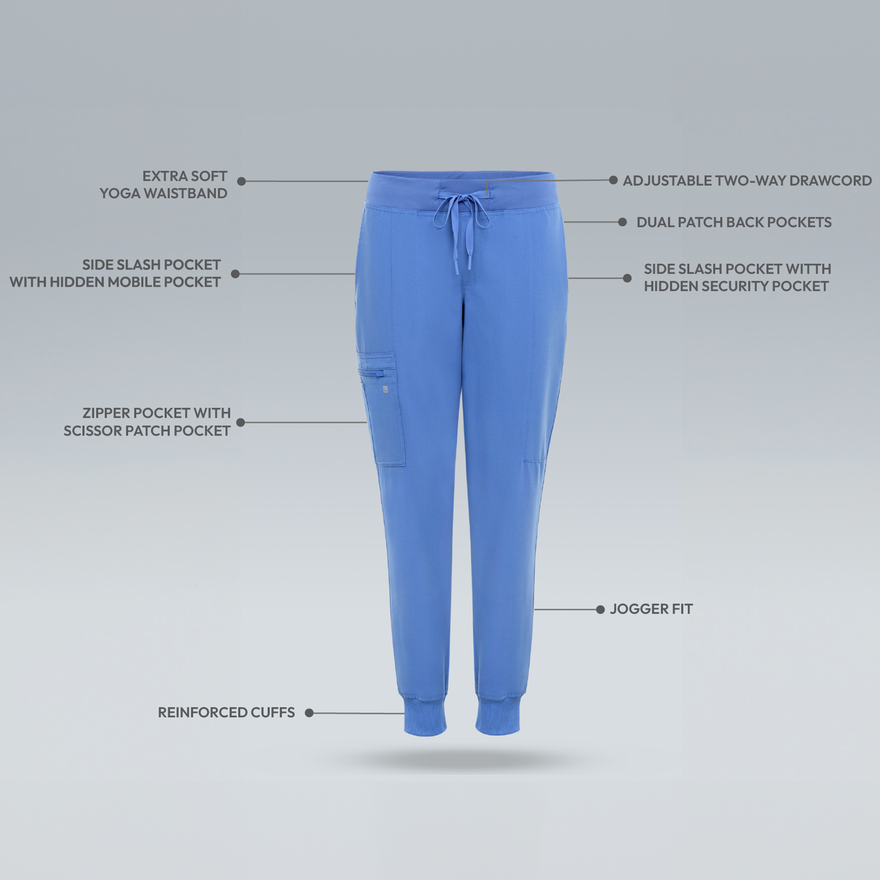 Ceil Blue scrub jogger pants for women
