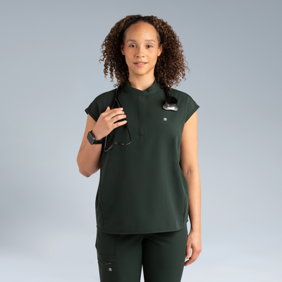 The Oversized Women's Deep Forest Green Scrub Set