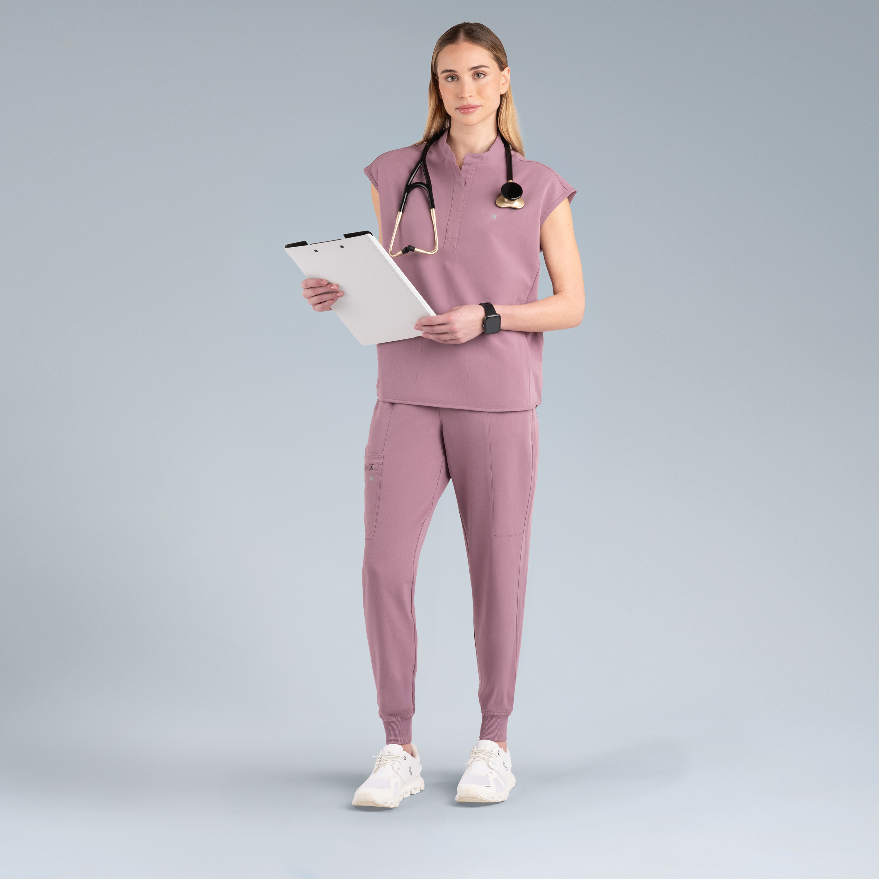 Alexandra Oversized Womens Scrub Top Lilac Haze