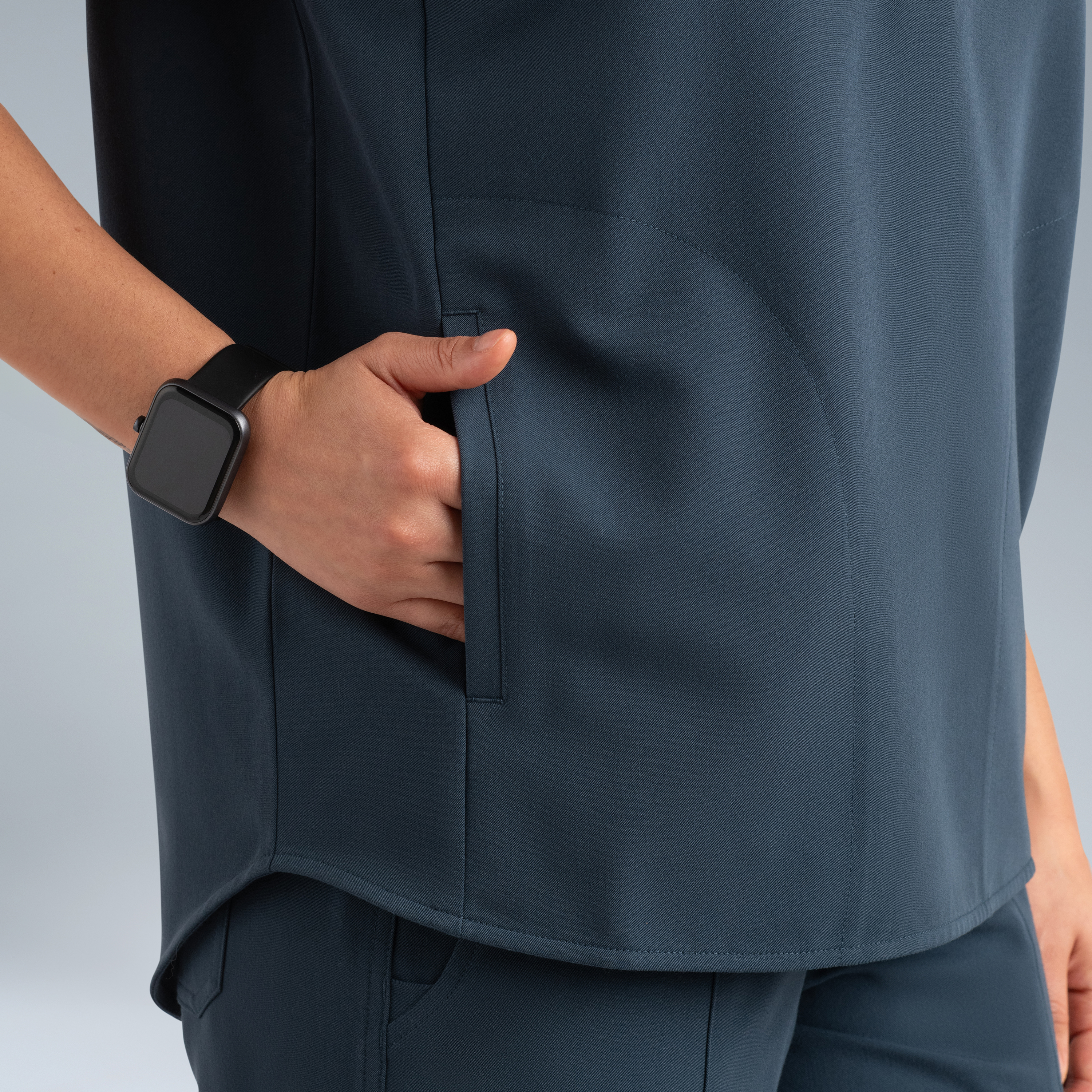 Alexandra Oversized Womens Scrub Top Storm Grey