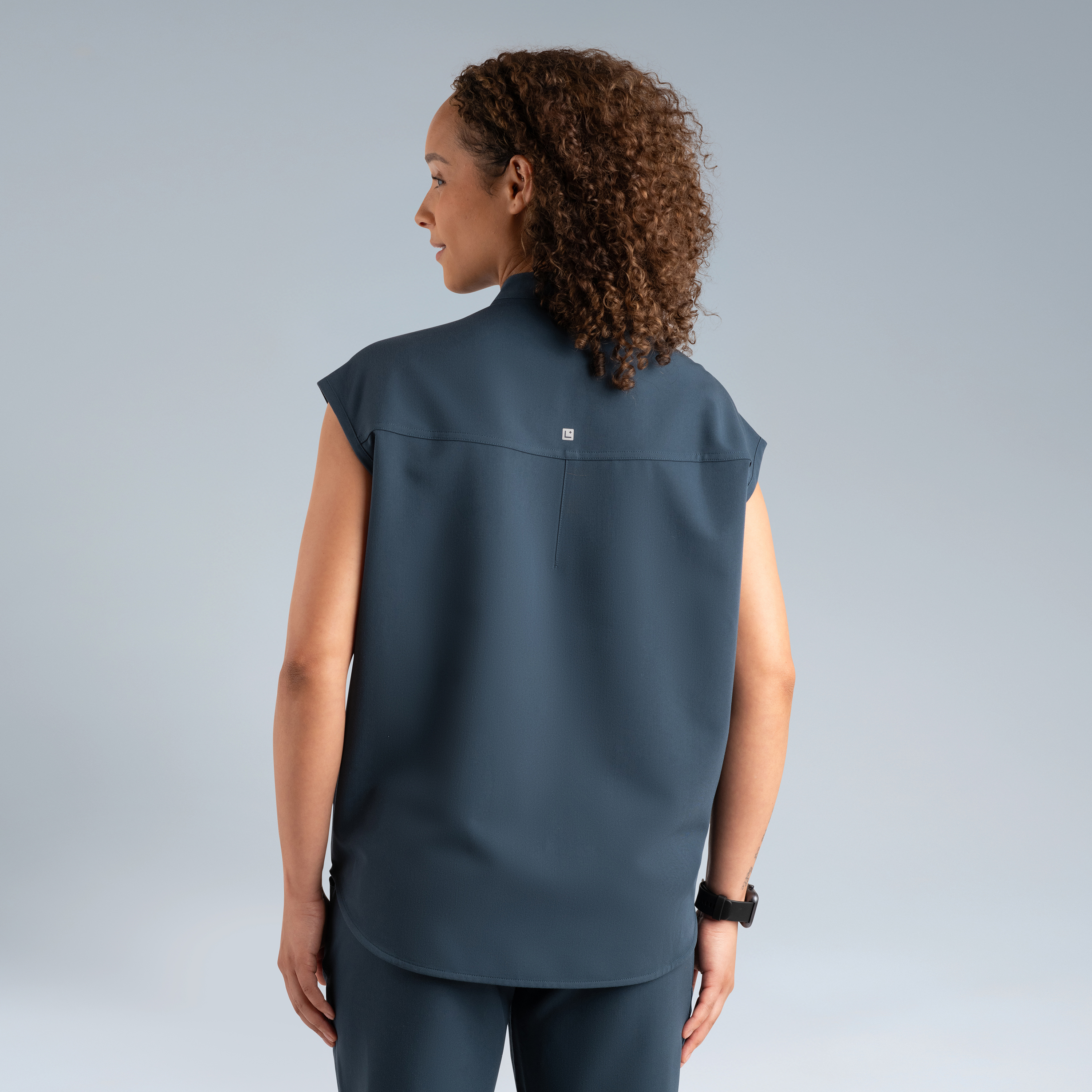 Alexandra Oversized Womens Scrub Top Storm Grey