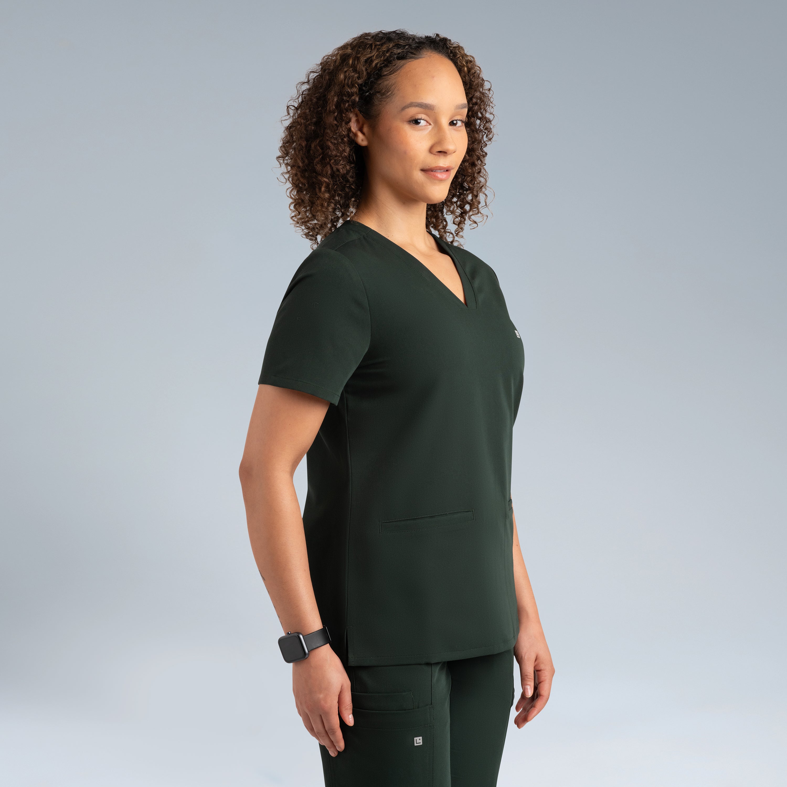 Athena Scrub Top Deep Forest Green