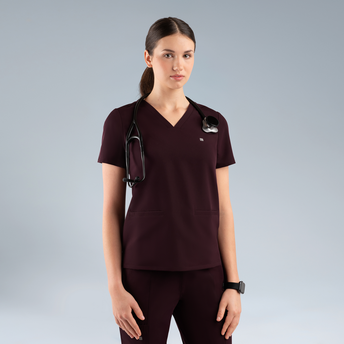 Blusa médica de tres bolsillos Athena azul real