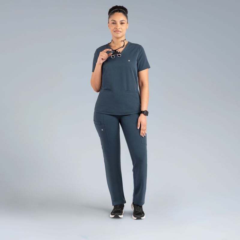 Blusa médica de tres bolsillos Athena azul real