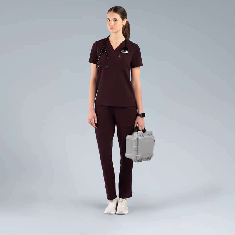 Calypso Womens Scrub Top Plum Noir