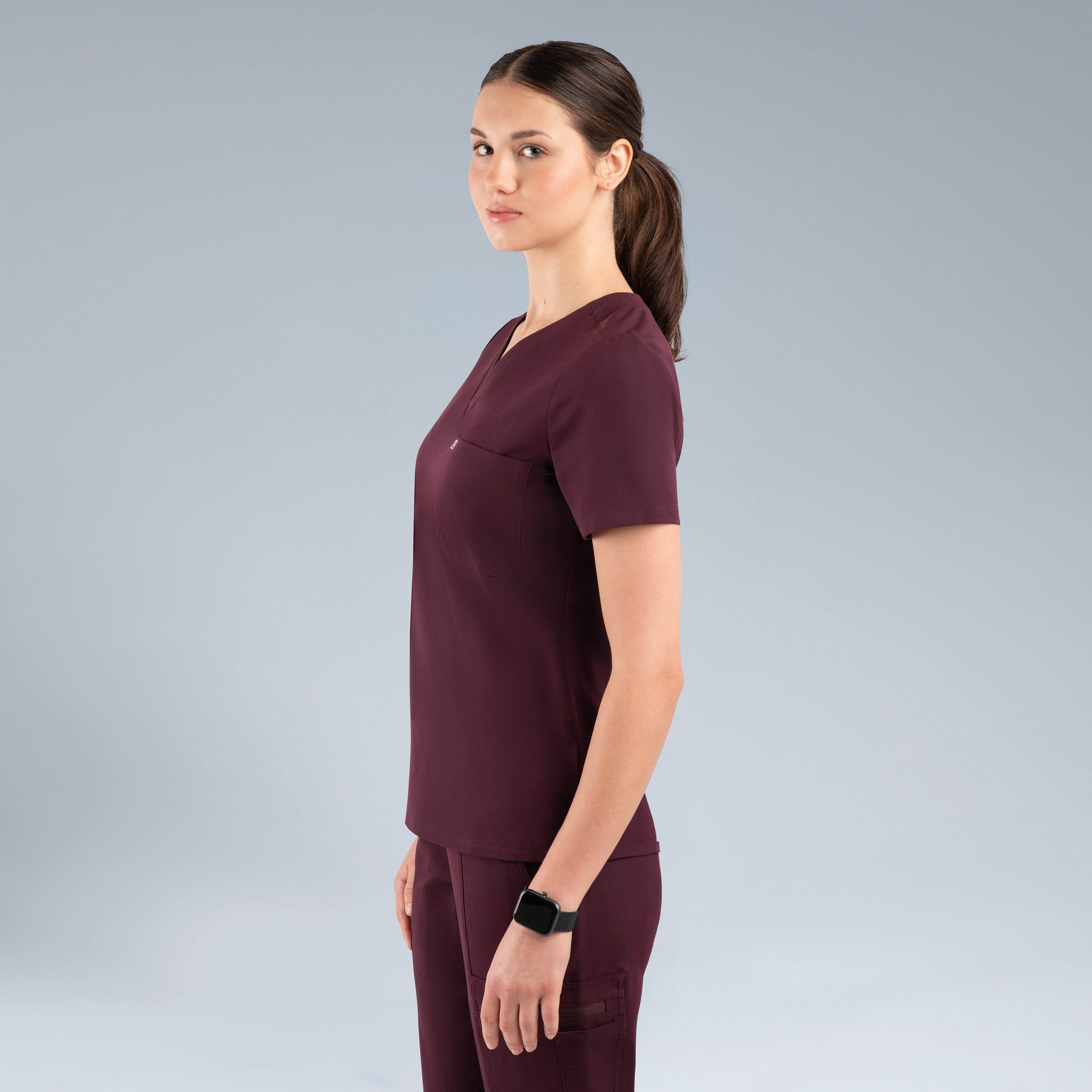 Calypso Womens Scrub Top Plum Noir