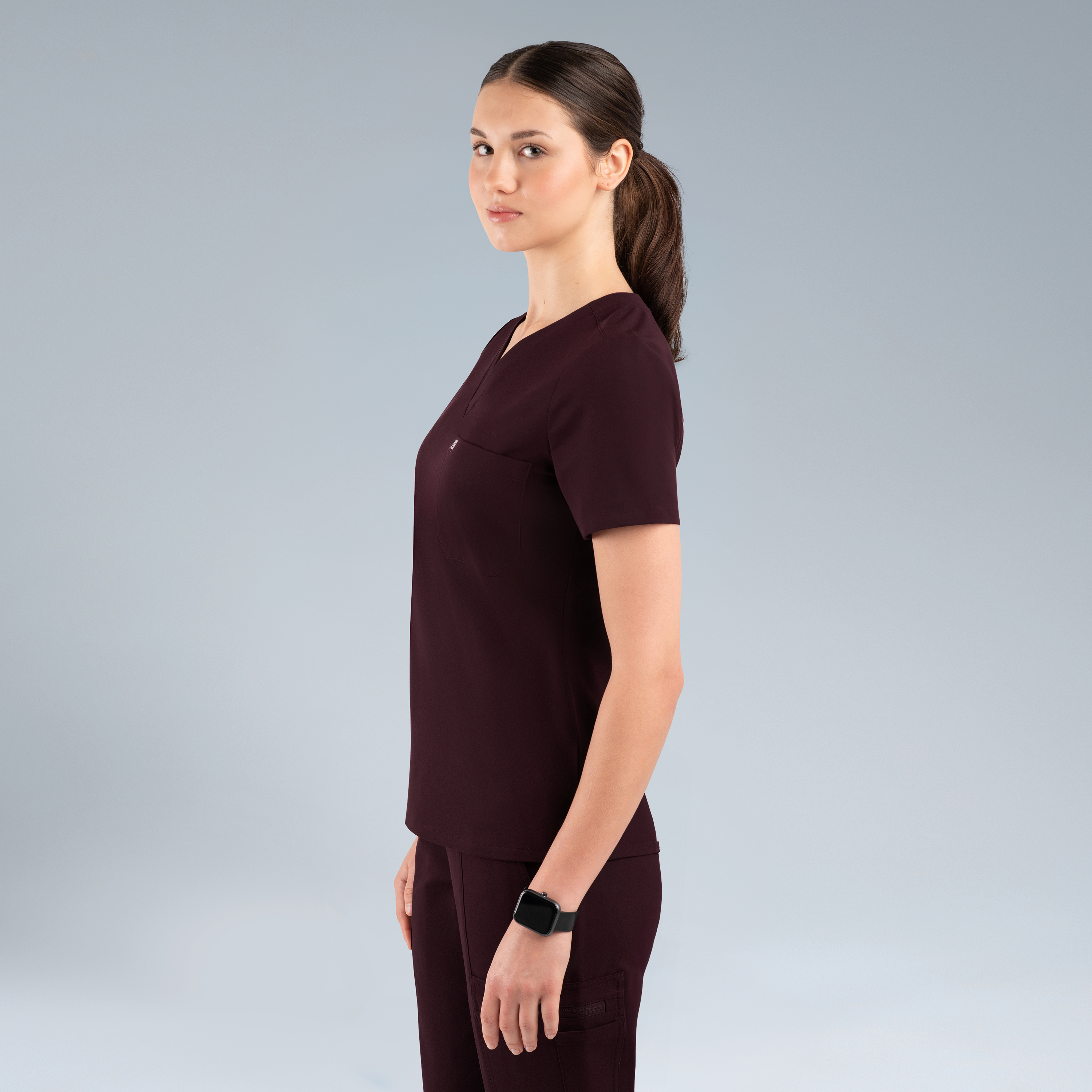 Calypso Womens Scrub Top Plum Noir