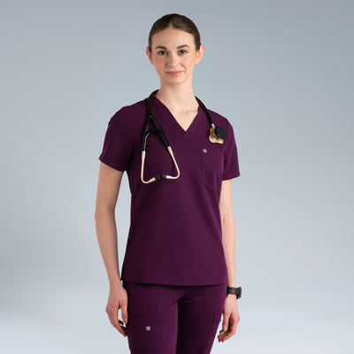 The Pro Women's Fitted Purple Wine Scrub Set