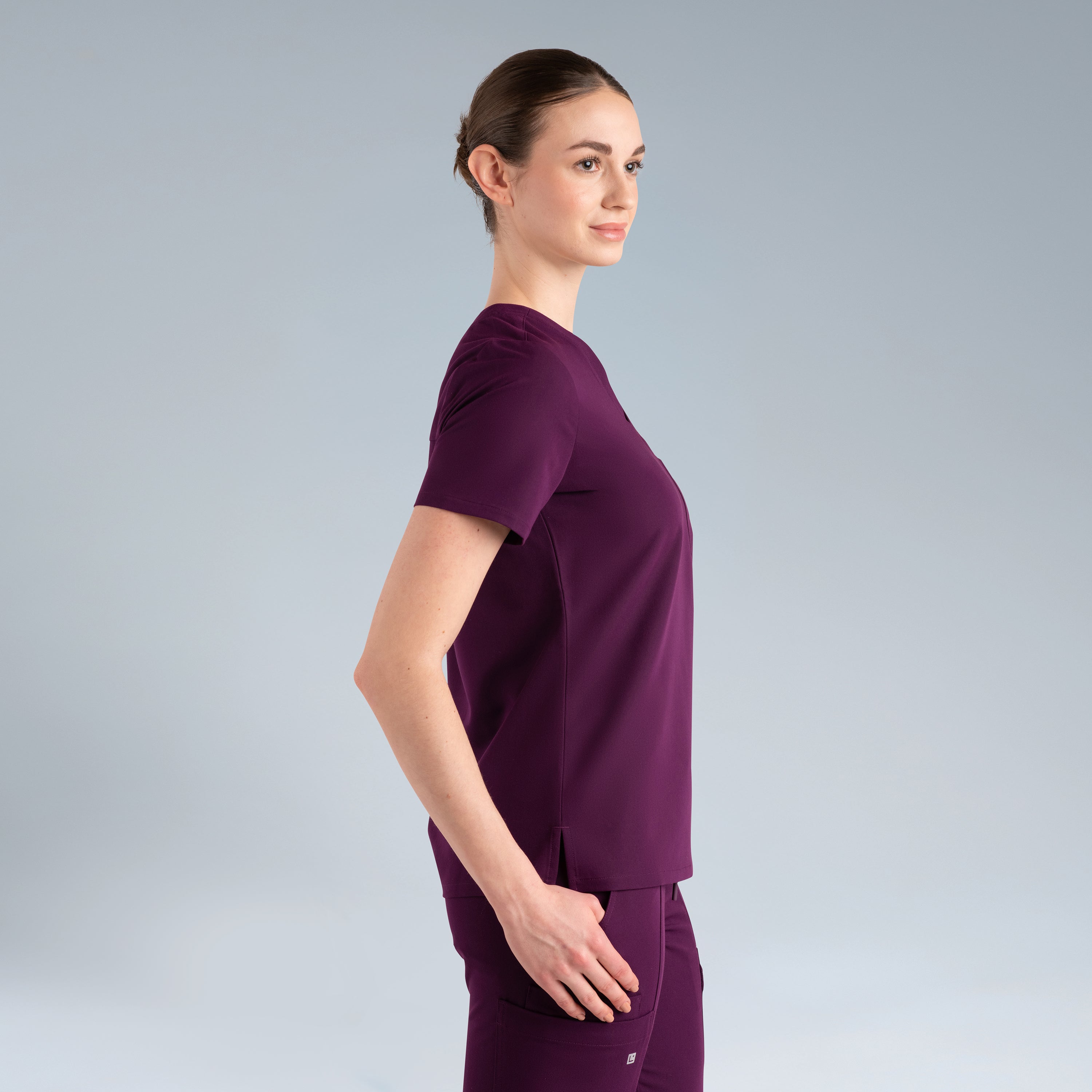 Calypso Womens Scrub Top Purple Wine