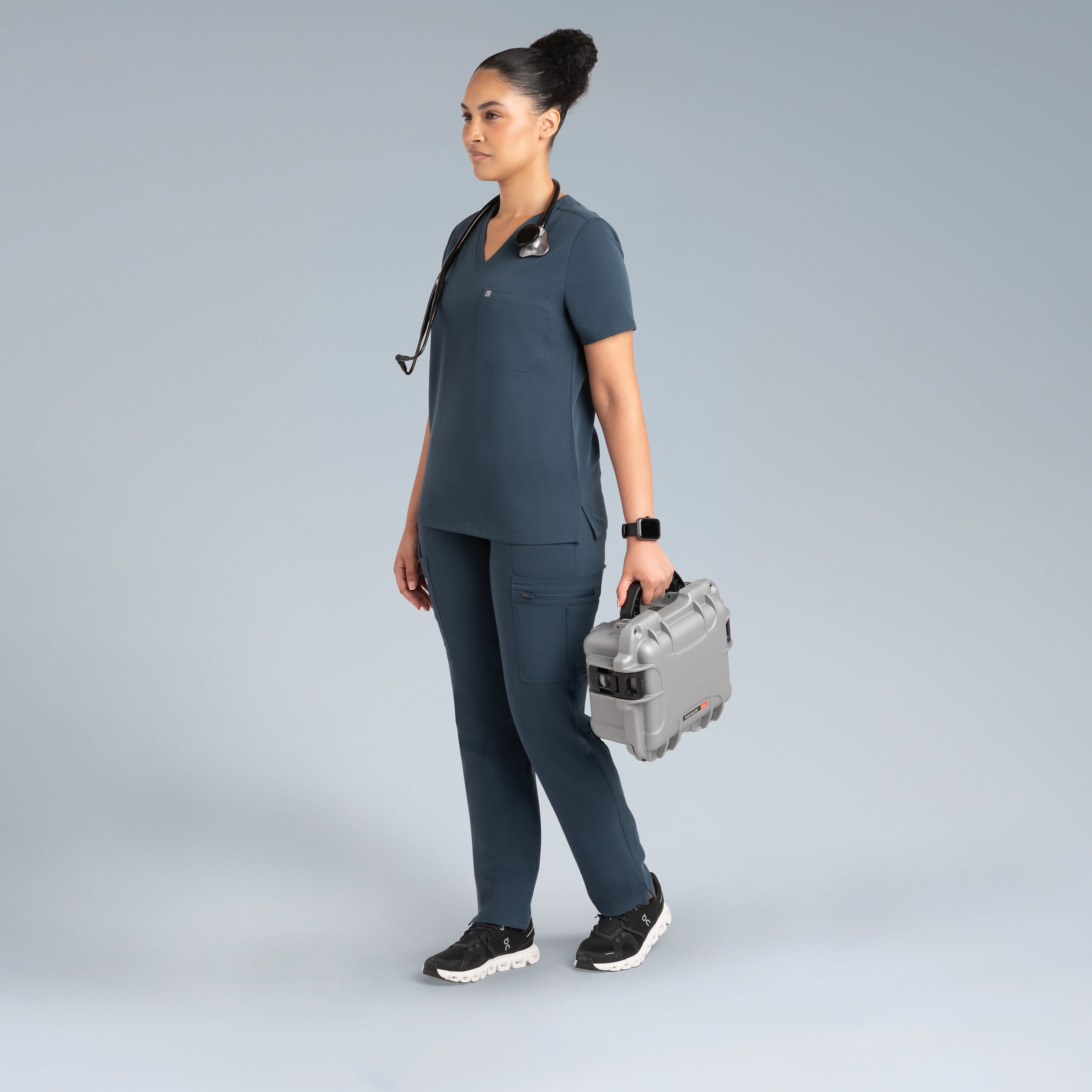 Calypso Womens Scrub Top Storm Gray