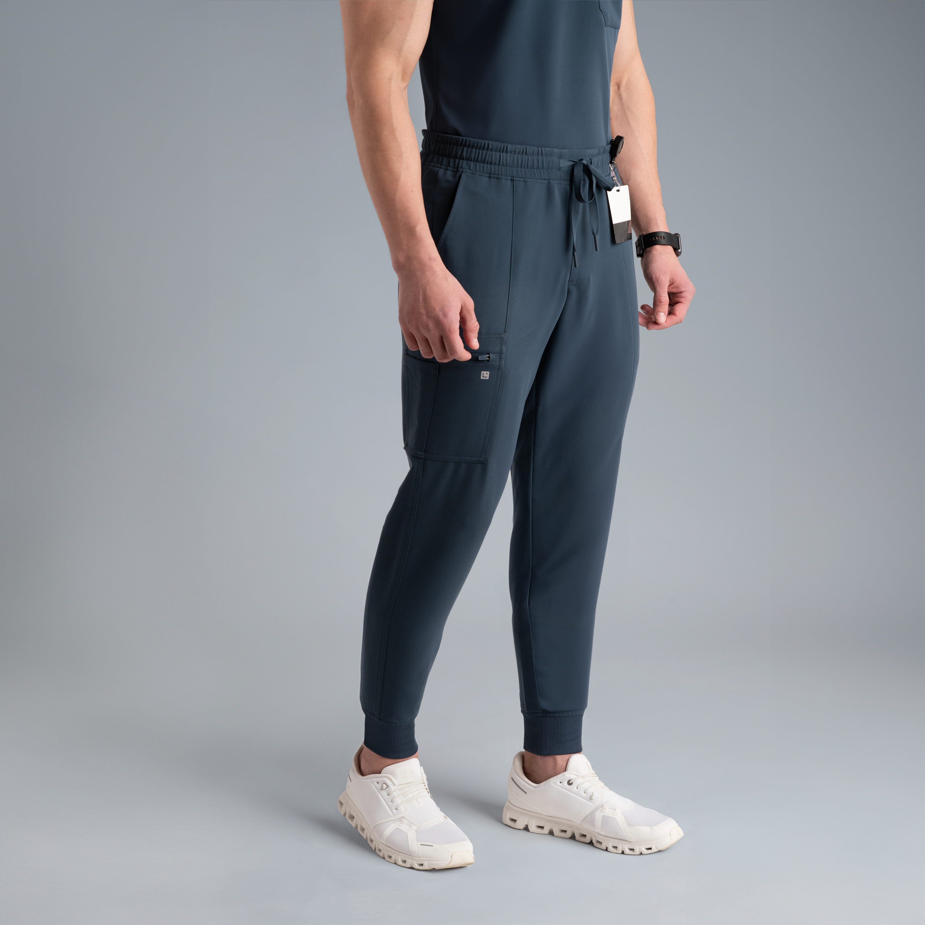 Kronos Mens Jogger Scrub Pants Storm Gray