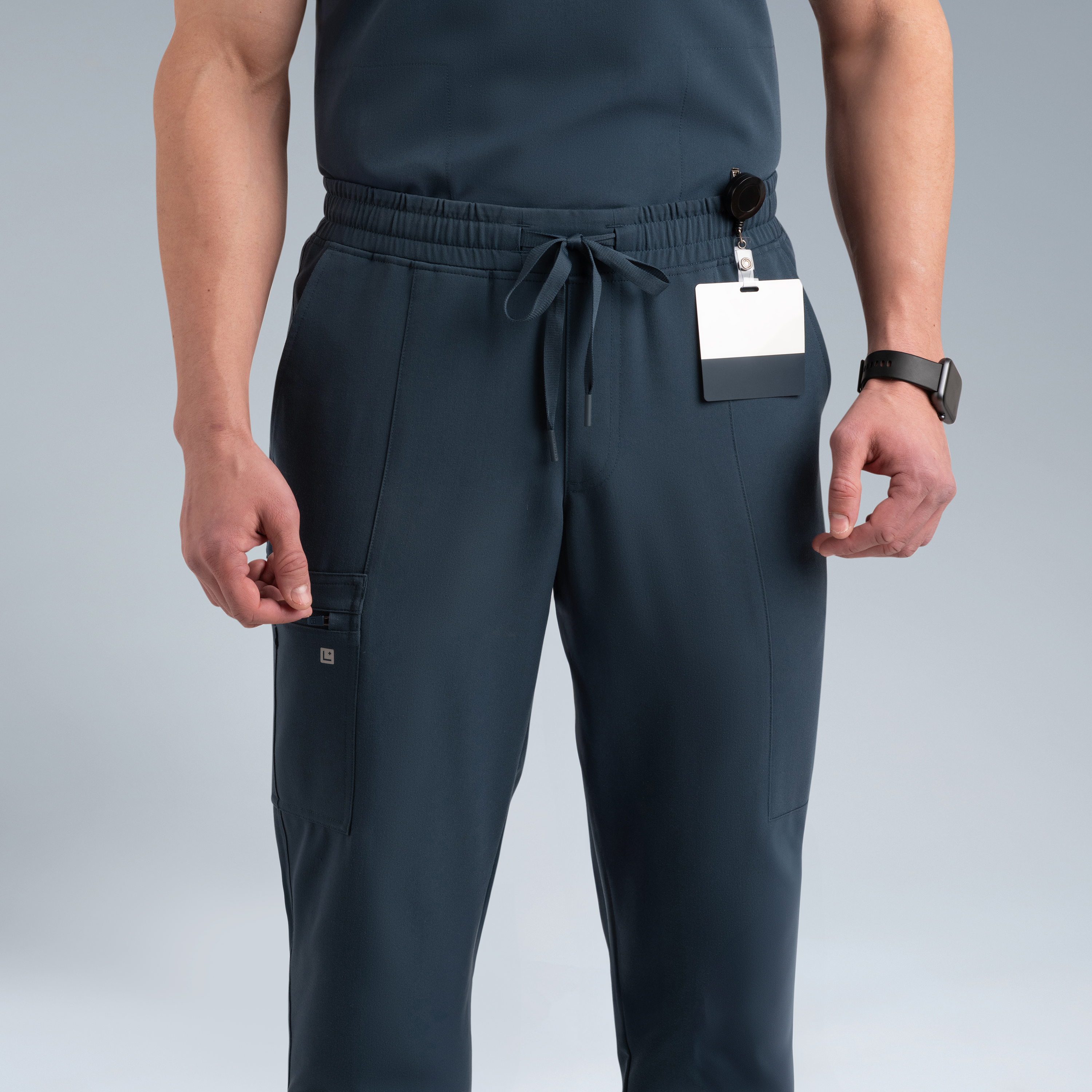 Kronos Mens Jogger Scrub Pants Storm Gray